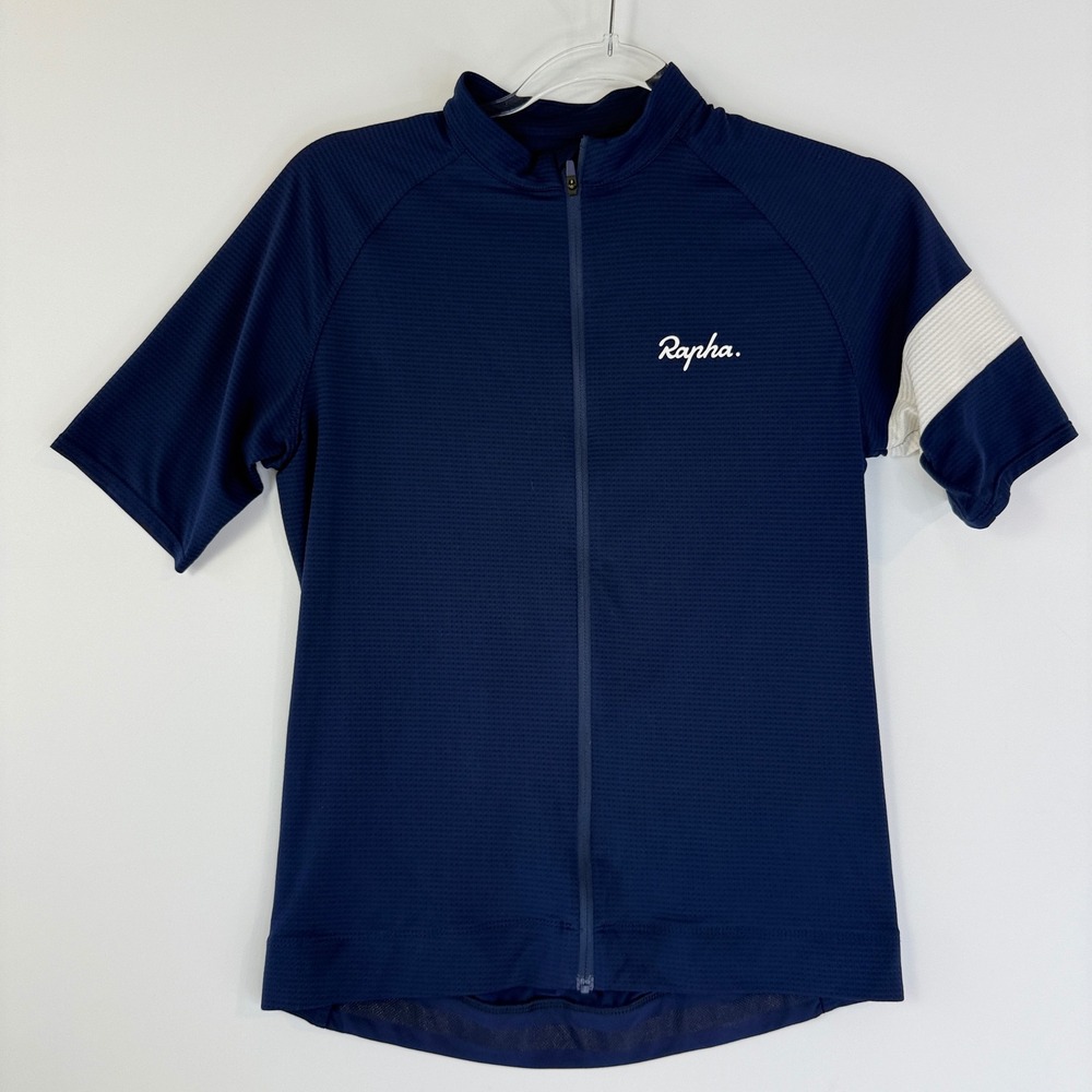 Rapha Core Lightweight Jersey Women Medium Navy Blue Short Sleeve Full Zip 13416